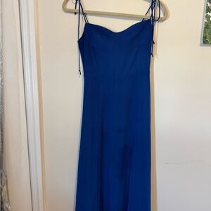 Aqua Strapless Royal Blue Dress